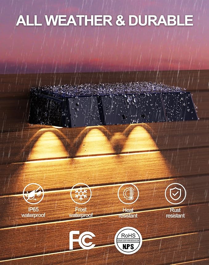 Solar Fence Lights 10 Pack, Outdoor Fence Light - Image 7