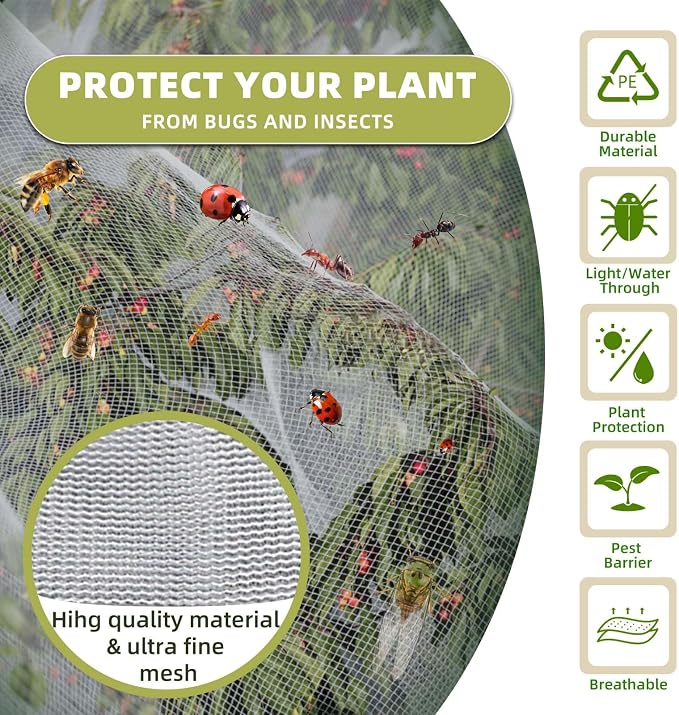Bird Netting for Garden Protection, CANAGROW 4 Pack Garden Plant Mesh Netting - Image 3