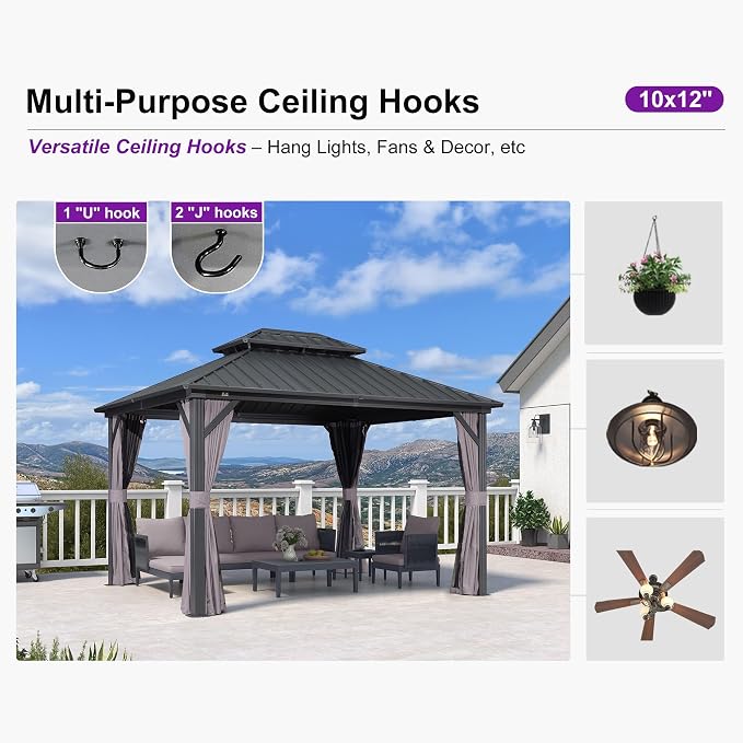 PURPLE LEAF 10'x12' Hardtop Gazebo - Image 7