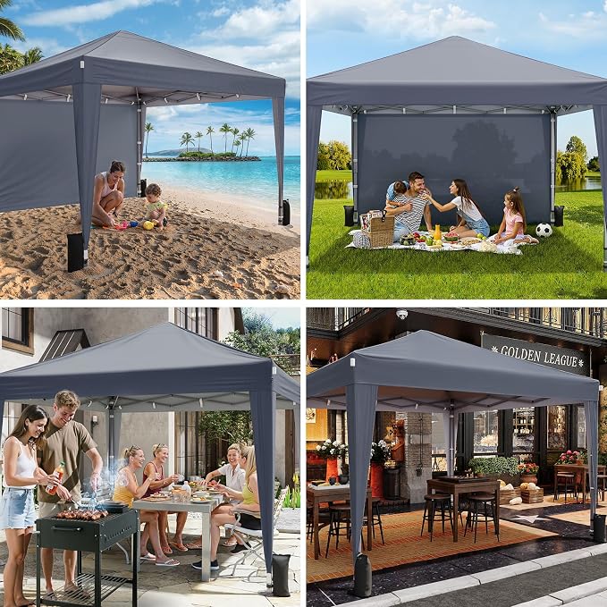 10x10 Pop Up Canopy with Sidewalls, Outdoor Instant Canopy Tent with Carry Bag - Image 5