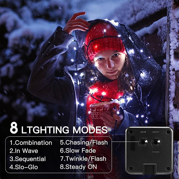 Solar String Lights Outdoor, 2 Pack 79FT 200 LED Waterproof Solar Christmas - Image 2