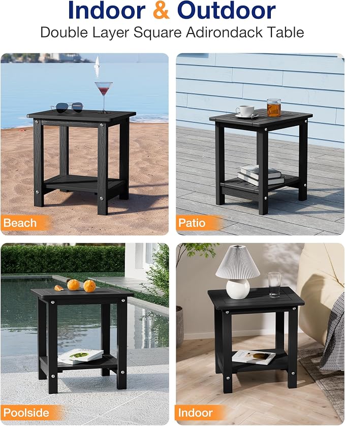 YEFU Outdoor Side Table for Patio: 16" HIPS Weather - Image 7