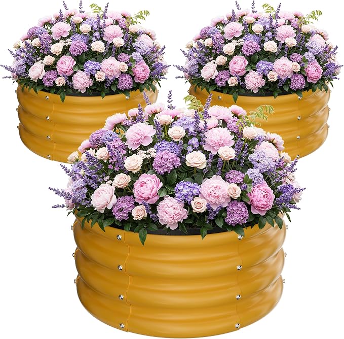 ZXZYHFTY Round Galvanized Raised Garden Bed kit, Round Large Metal Raised by ZXZYHFTY
