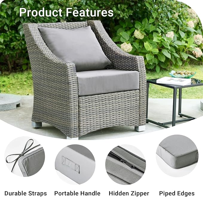 Outdoor Cushions for Patio Furniture, Outdoor Seat Cushion Set 24 x 24 x 5.75 - Image 6