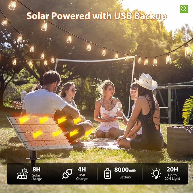 KYY 198FT Solar String Lights Outdoor Waterproof - Image 3
