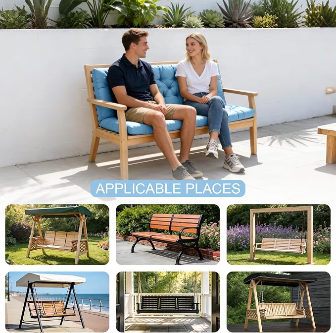 Outdoor Swing Cushions, 3 Seat Porch Swing Cushion Replacement - Image 6