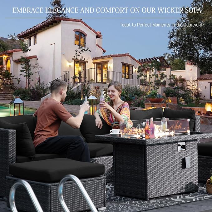 BULEXYARD 9 Pcs Highback Patio Furniture Set - Image 3
