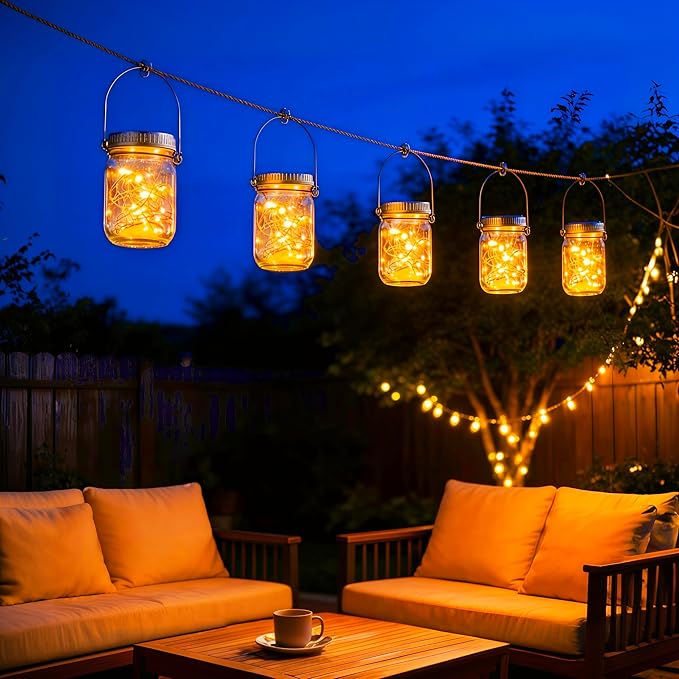 Cooo Gift for her him 6 Pack Solar Lanterns Outdoor Waterproof Upgraded Crystal - Image 4
