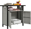 Outsunny Outdoor Pool Towel Storage Cabinet Organizer, Outdoor Bar Table by Outsunny