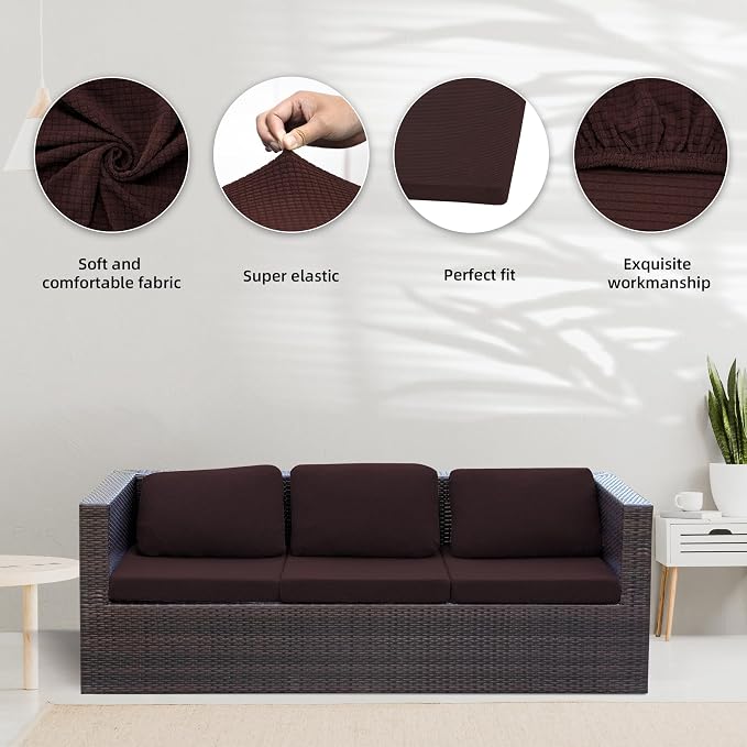 8Pcs Stretch Patio Cushion Covers, Outdoor Couch Covers Replacement, Outdoor - Image 3