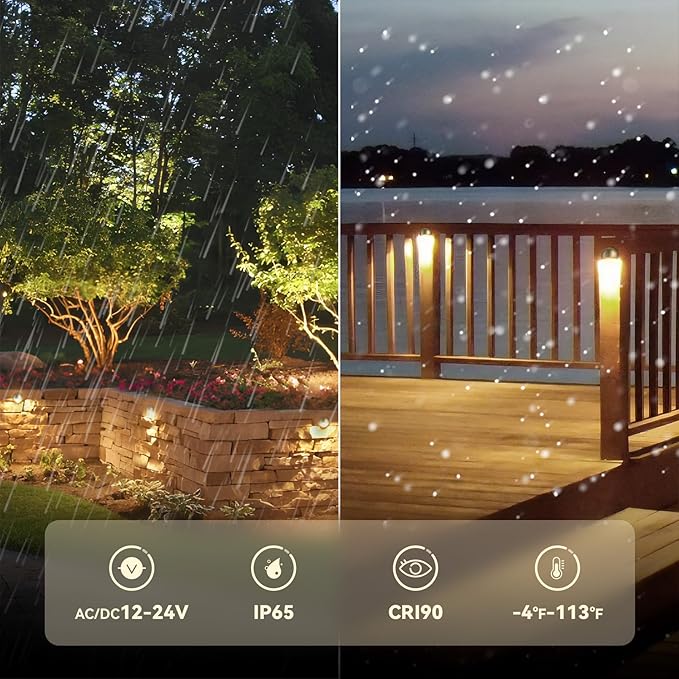 LEONLITE Update 5CCT LED Low Voltage Deck Lights, 180LM 3.74inch Landscape Step - Image 5