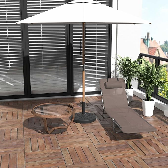 Outsunny Folding Chaise Lounge Chair, Pool Sun Tanning Chair, Outdoor Lounge - Image 2