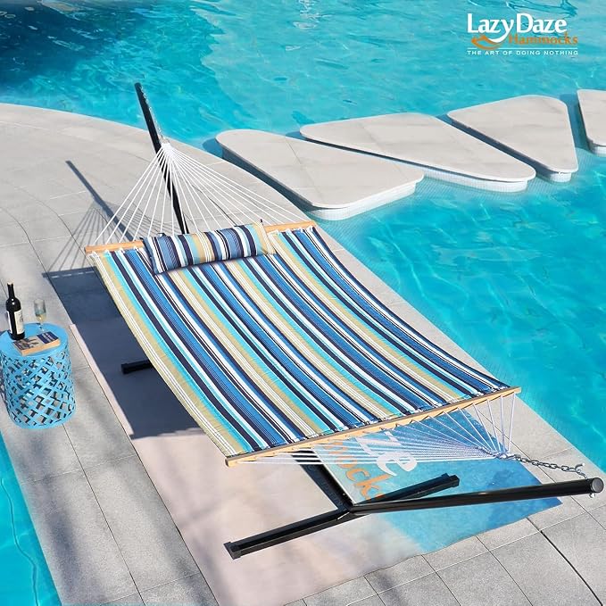 Lazy Daze Hammocks 12 FT Quilted Fabric Double Hammock - Image 8