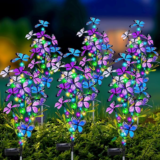 Solar Garden Lights Outdoor Waterproof, 6 Pack Solar Butterfly Lights by MRHEPHAESTUS