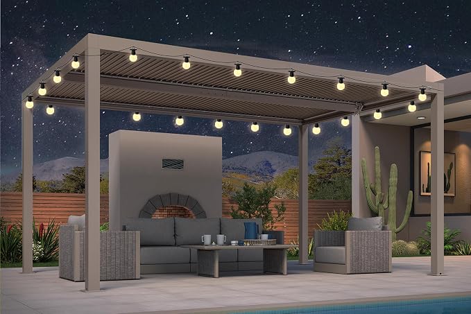 PURPLE LEAF Louvered Pergola 10' × 15', Aluminum Outdoor Hardtop Pergola by PURPLELEAF