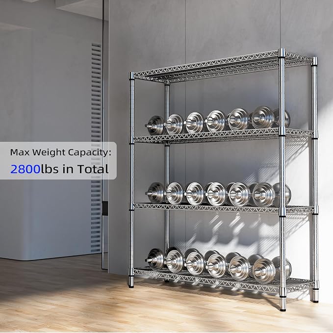 2800 LBS 59" W 4 Tier Storage Shelves Rack Metal Wire Shelving Unit, Storage - Image 7