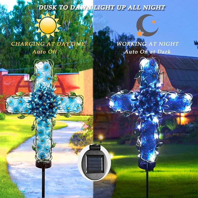 Solar Cross Garden Lights Outdoor Decorative - Image 3