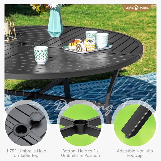 Sophia & William 7 Pieces Round Patio Dining Set - Image 3
