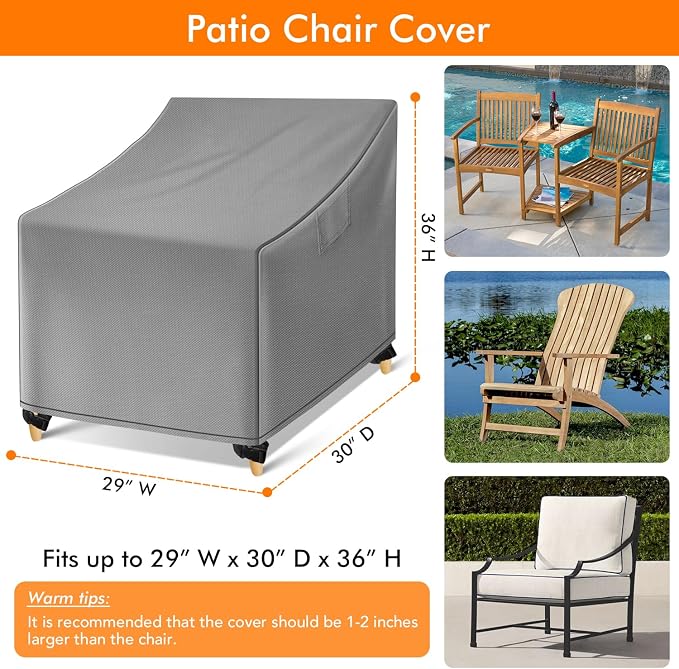 WLEAFJ Outdoor Chair Covers Waterproof, Heavy Duty Wicker Garden Sofa Chair - Image 2