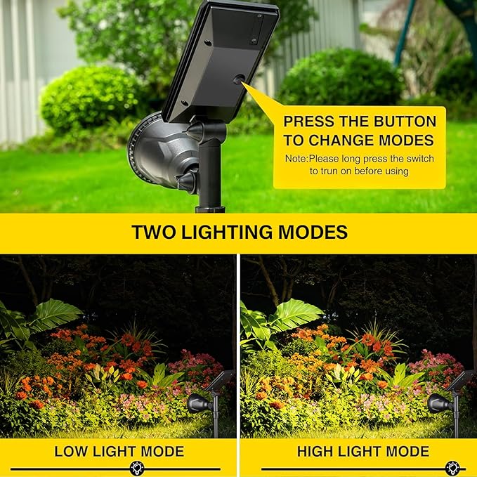 ROSHWEY Outdoor Solar Lights, 600LM Solar Garden Lights Waterproof Solar Spot - Image 6