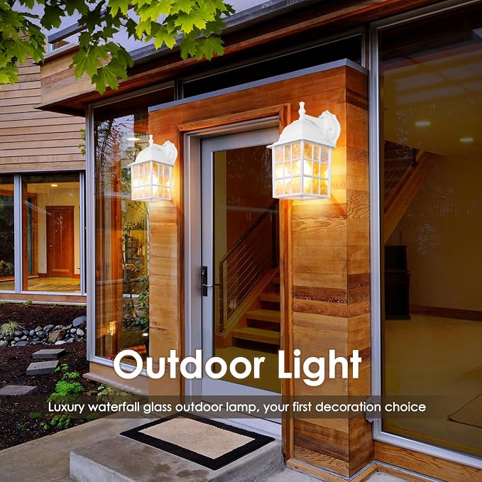 2-Pack Dusk to Dawn Outdoor Wall Light, Waterproof Exterior Wall Lantern - Image 6