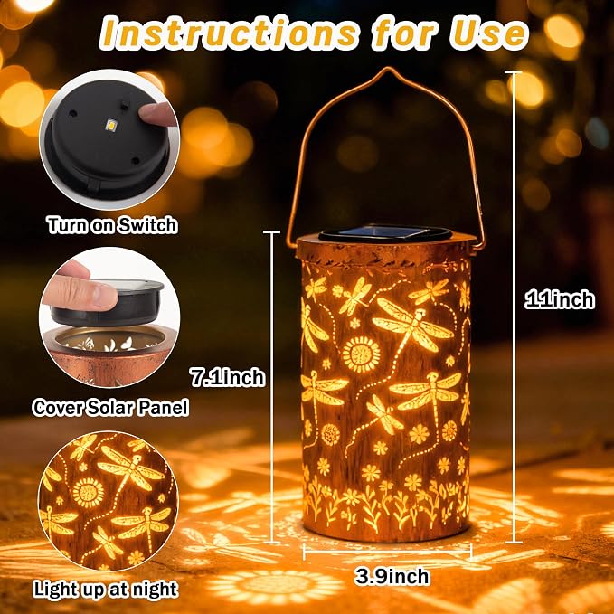 Dragonfly Flower Solar Lanterns Outdoor Waterproof, Birthday Gifts - Image 4