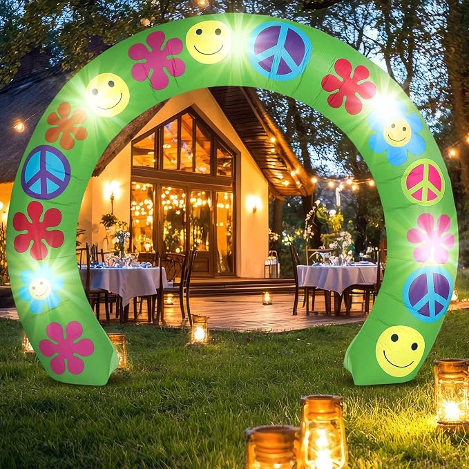 10 ft 60's Hippie Party Inflatable Decorations - Image 7