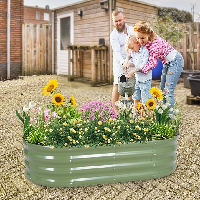 1MORE Galvanized Raised Garden Bed- Planter Garden Boxes Outdoor, Raised Beds - Image 8