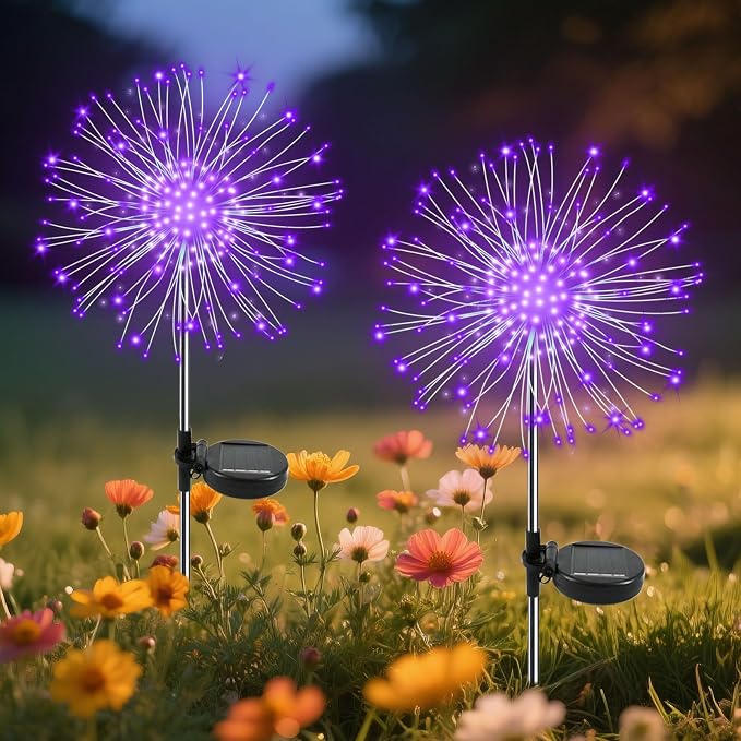 Garden Outdoor Lights, 2 Pack 120 LED Solar Garden Lights Fairy Lights Outdoor by Slyuexu