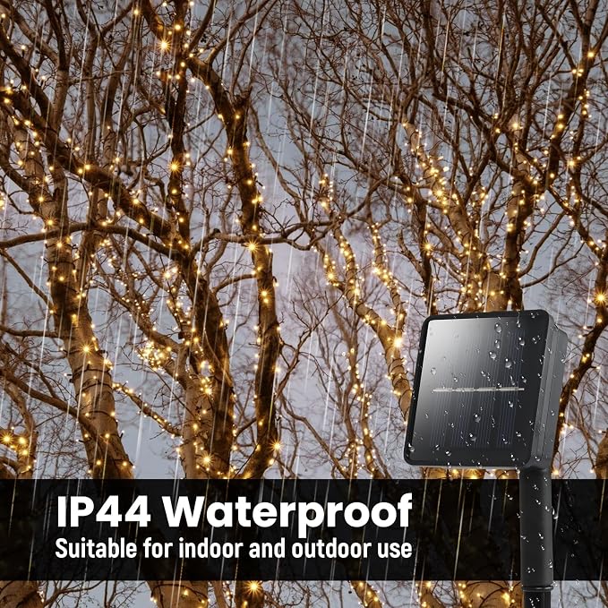 Solar String Lights for Outside, 2 Pack 200 Led Solar Christmas Lights Outdoor - Image 4