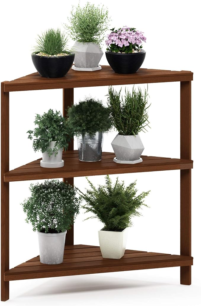 Furinno FG18445 Tioman Hardwood Patio Furniture Corner Shelf in Teak Oil by Furinno-FitsYourSpaceFitsYourBudget