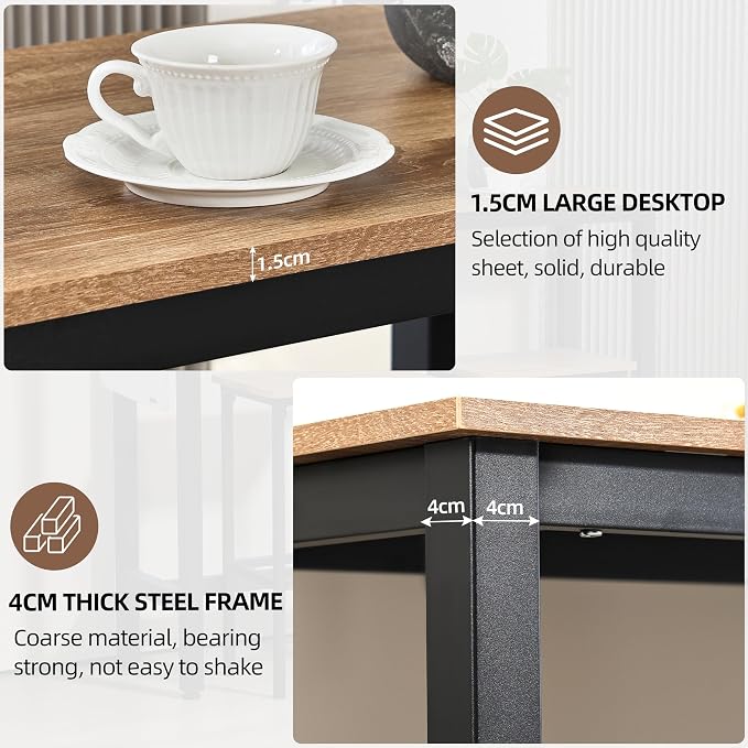 Finnhomy 47" Industrial Bar Table Set - Image 6