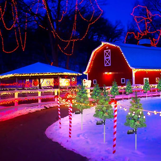 Solar Christmas Tree Garden Stake Lights Waterproof Christmas Decorations Tree - Image 6