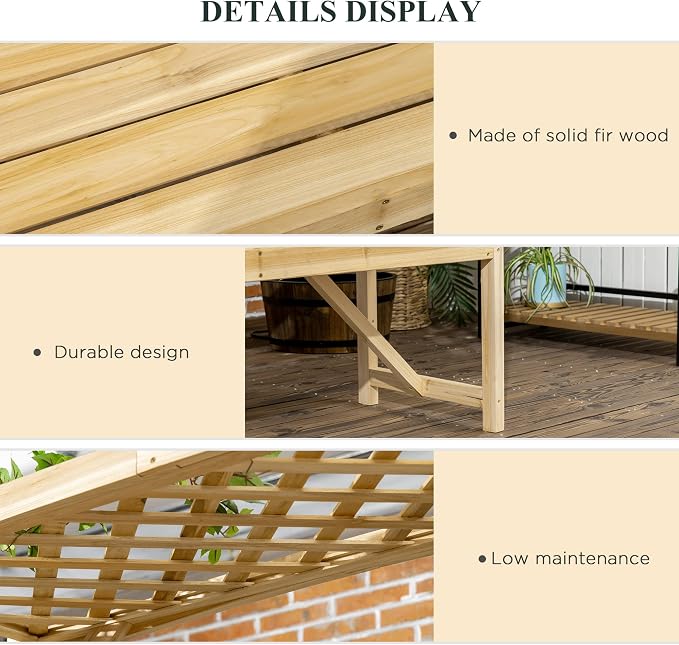 Outsunny Patio Garden Bench Arbor Arch - Image 5