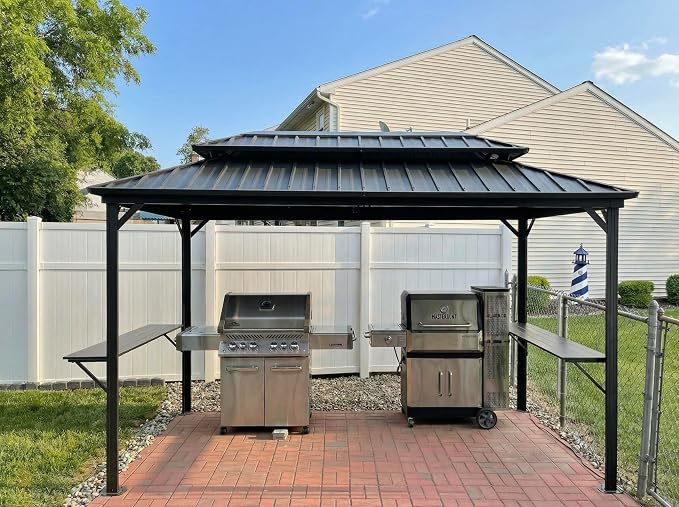 PURPLE LEAF 6.5' X 12' Hardtop Grill Gazebo - Image 2