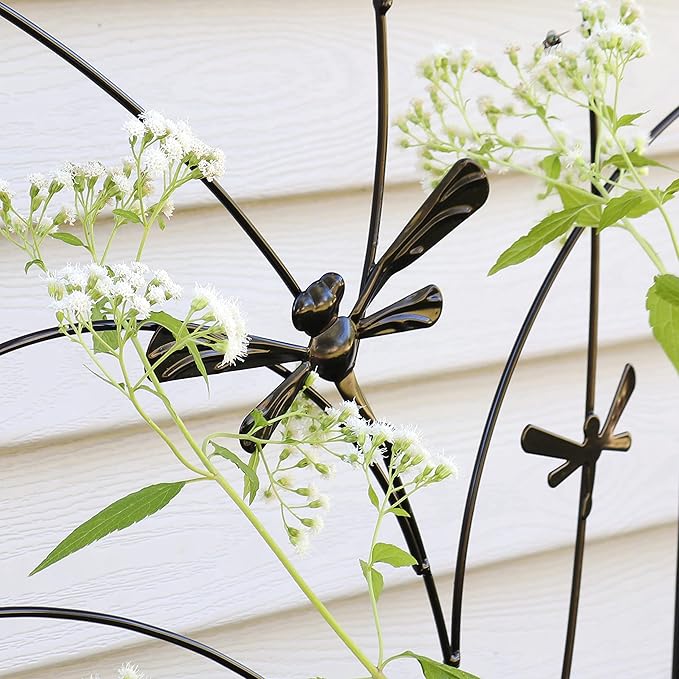 Sunnydaze 56-Inch Dragonfly Delight Outdoor Plant Trellis - Image 5