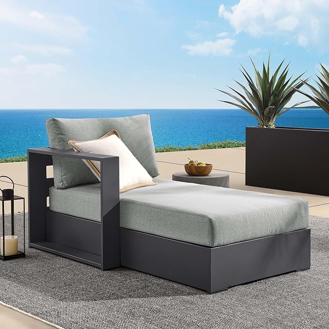 Modway Tahoe Aluminum Outdoor Chaise Lounge Gray by Modway