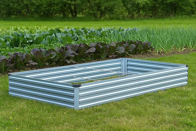 2 Pack 8x4x1FT Galvanized Raised Garden Bed Kit, Outdoor Metal Planter Box - Image 2