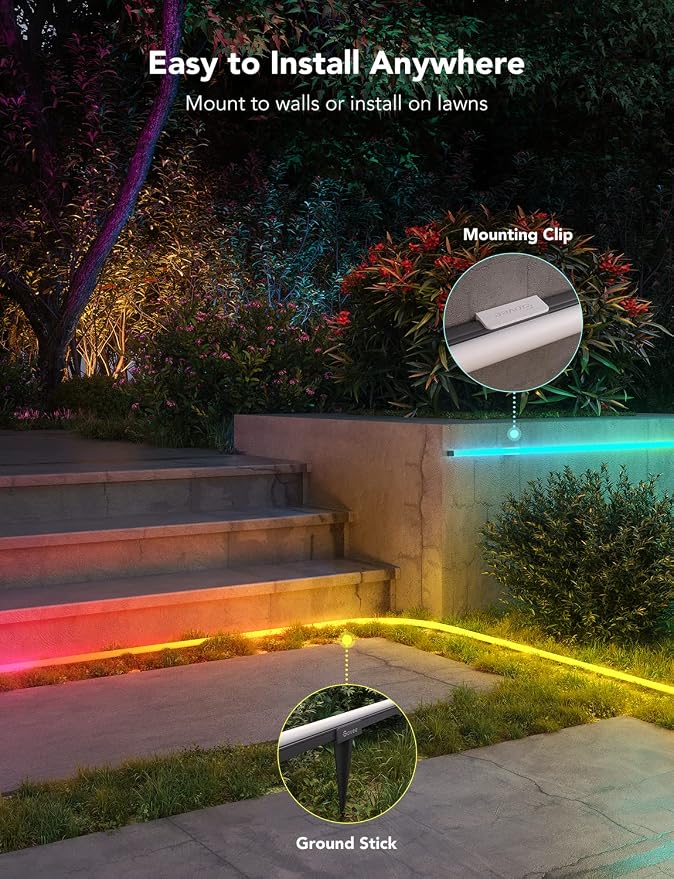 Govee Outdoor Neon Rope Lights, 65.6ft RGBIC IP67 Waterproof Outdoor Decorations - Image 6