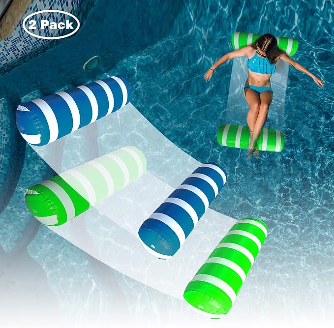 Inflatable Pool Floats Adult Size Water Hammock, Pool Rafts Lounge Chairs by BLOFUNmakelifebetter