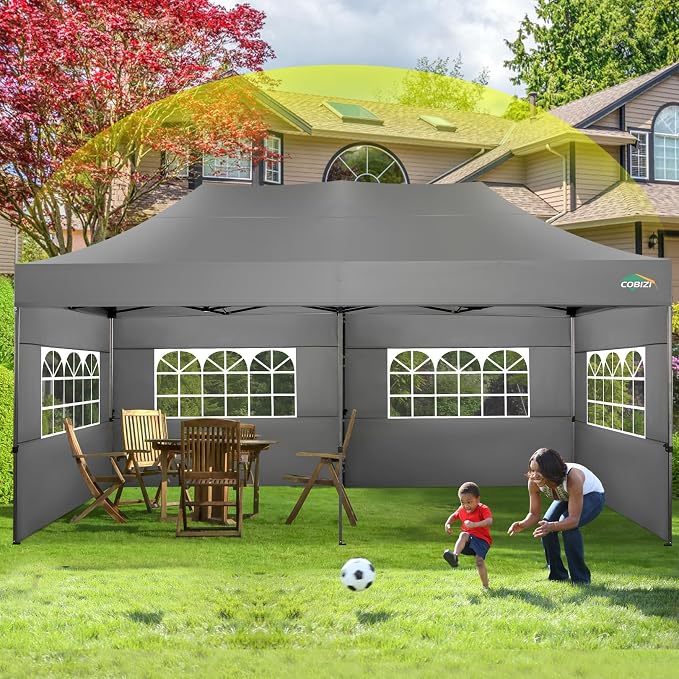 COBIZI 10x20 Canopy with Sidewalls, Heavy Duty Party Tent Pop up Canopy - Image 7
