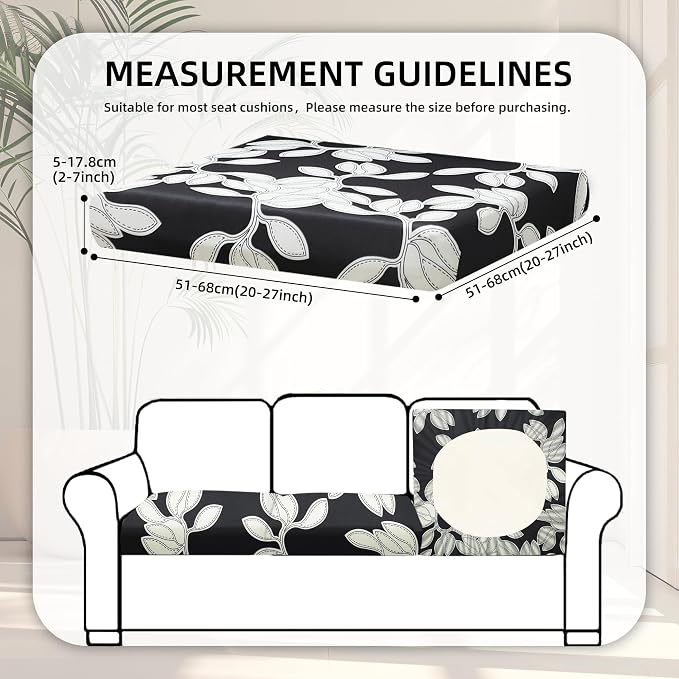 8Pcs Stretch Patio Cushion Covers, Outdoor Couch Covers Replacement, Outdoor - Image 2