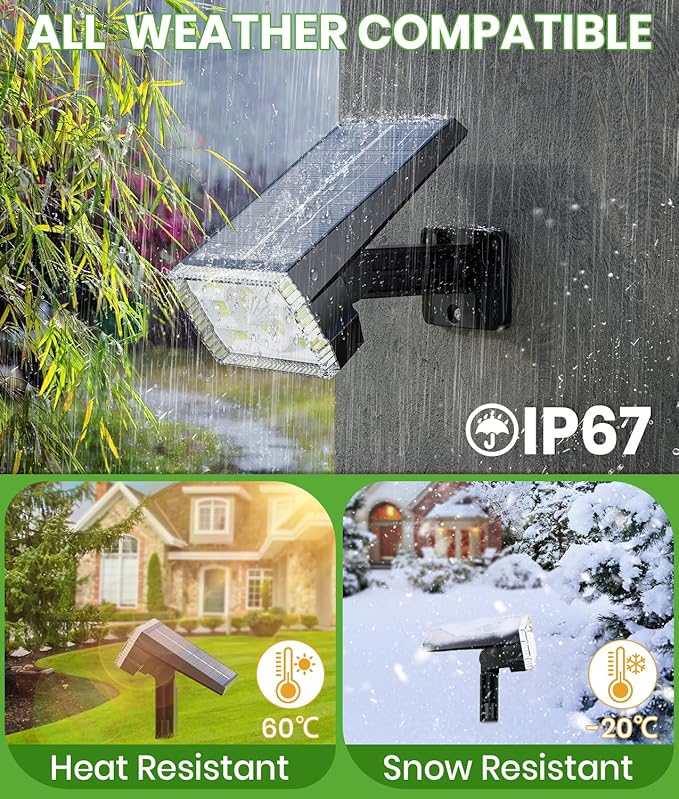 Bright Solar Spot Lights Outdoor 4 Pack, Solar Lights Outdoor Waterproof IP67 - Image 6
