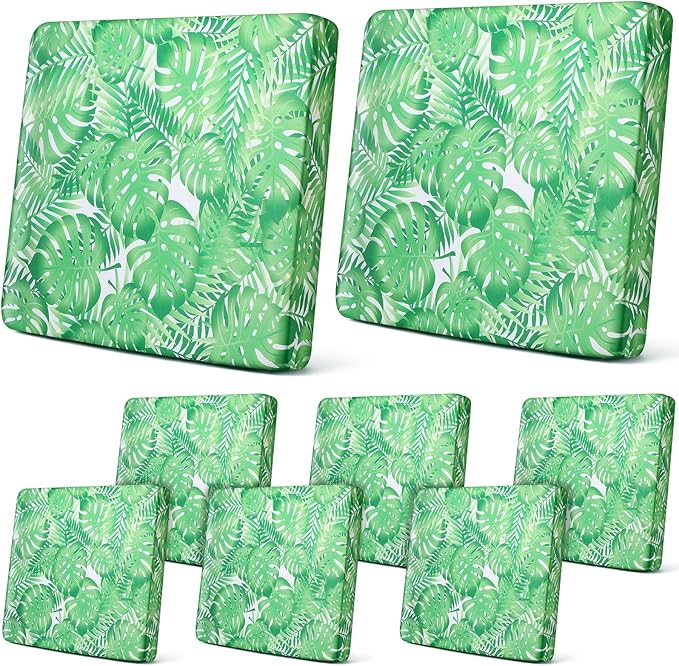 Newwiee 8Pcs Patio Cushion Covers Stretch Outdoor Cushion Cover Replacement by Newwiee