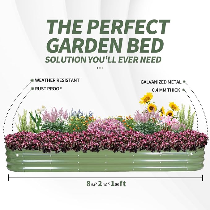 1MORE Galvanized Raised Garden Bed- Planter Garden Boxes Outdoor, Raised Beds - Image 8