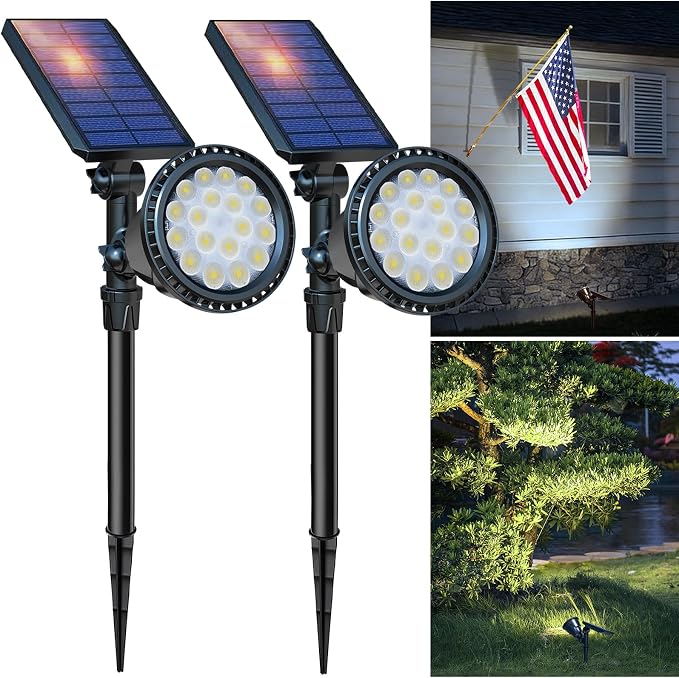 DBF Solar Spot Lights Outdoor Waterproof IP65, Cool White, 600LM High Bright - Image 10