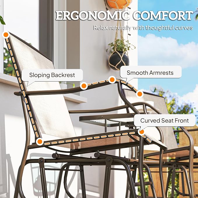 Outsunny Outdoor Glider Chairs - Image 8