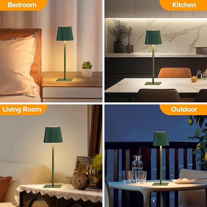 LUTEC 4 Pack Cordless Table Lamp, 6000mAh Rechargeable Battery Operated Desk - Image 6