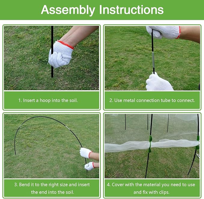 Greenhouse Hoops Grow Tunnel, 10 Sets of 7FT Garden Hoops - Image 3