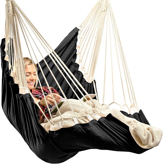 Hanging Hammock Chair Swing – Hanging Chair Outdoor & Indoor by EXTIRIO